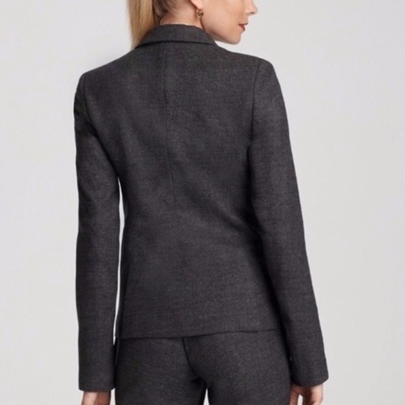 Theory NWT Zaylin Blazer Fern Virgin Wool Blue Multi 2 Button Size 00 - Picture 11 of 12